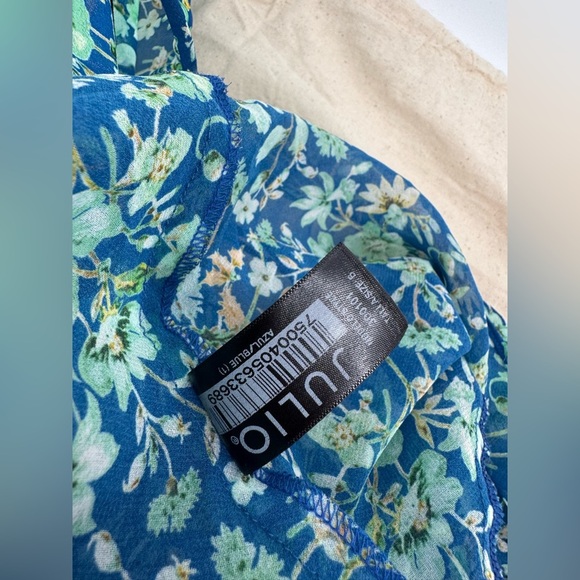 JULIO Blue Flowers Dress with belt - Picture 6 of 6